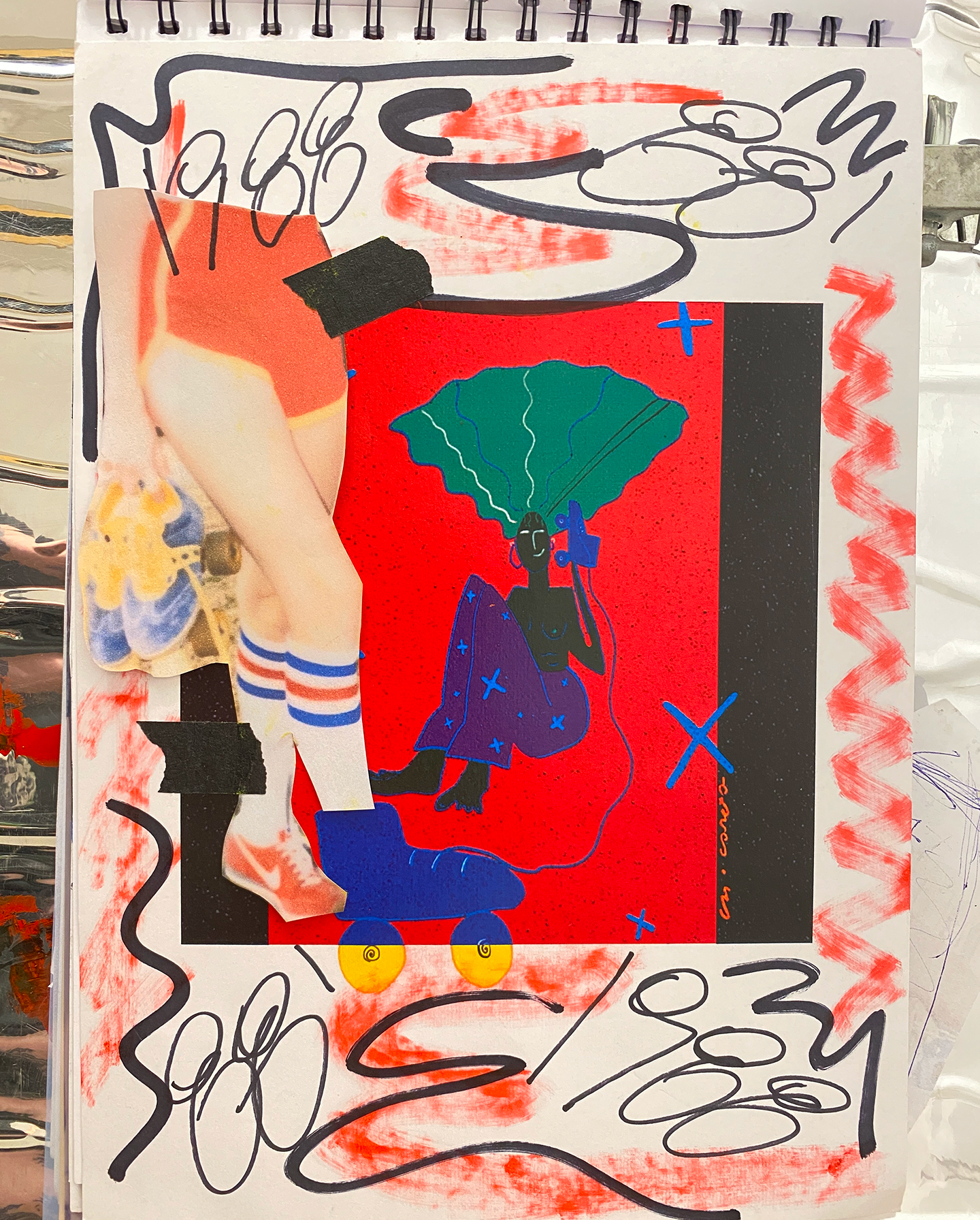 Niki Trash en su estudio de diseño, retrato creativo